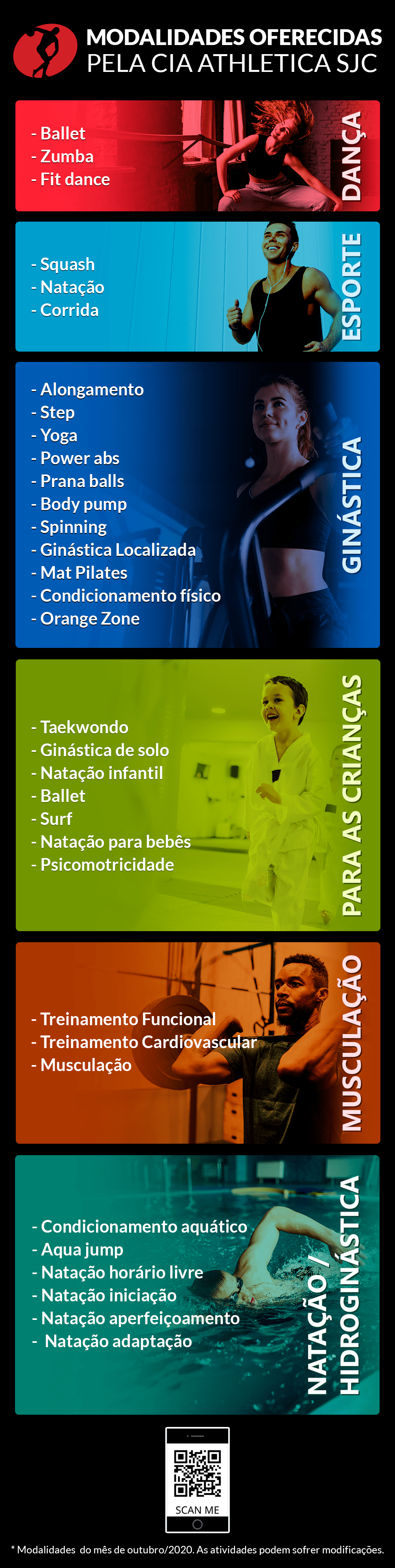 modalidades da Cia Athletica São José dos Campos